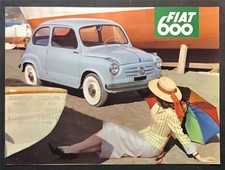 FIAT 600 Car Sales Brochure 1958 #1368 SALOON Convertible MULTIPLA