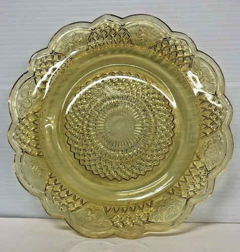 Depression glass plate - plate, clear