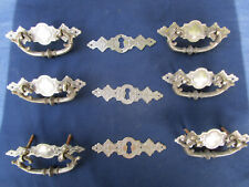 6 poignées 3 entrées Mallechort tiroirs meuble commode Henri II L 10,6 cm ancien