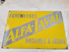 Ancienne Plaque émailée Publicitaire écremeuse ALFA-LAVAL machine a traire