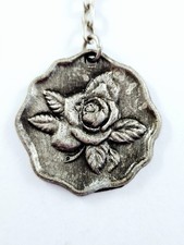 KEYRING - Metal GIBARD CLASPS - A. Peix - Bourges Vintage Rose 1970s