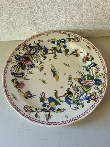 Joli plat ancien faïence - plat, en