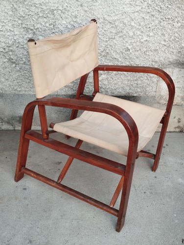 Ancien fauteuil pliant toile - fauteuil,