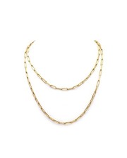 Longue chaine trombone en or