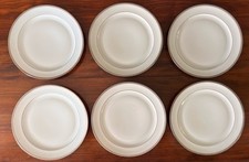 6 ASSIETTES PLATES PORCELAINE DE LIMOGES JAMMET SEIGNOLLES FILET PLATINE D 25 cm