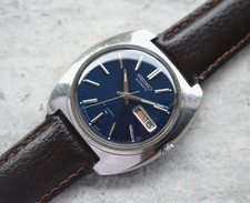 October 1971 Rare Vintage Men's Watch Seiko Automatic Steel Blue Sunburst