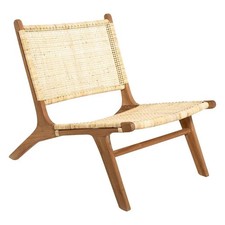 Fauteuil en Teck & Rotin