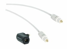 0,5m Jusqu'À 15m Toslink Optique Audio Spidf LWL Slim (Blanc )+ Adaptateur (