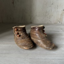 Antique baby or doll leather boots shoes 60 cm