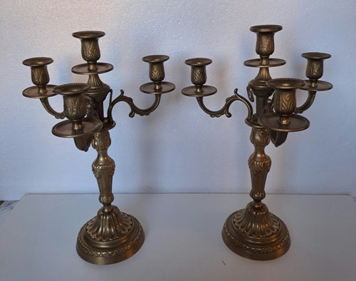 Paire chandeliers bronze - paire, en