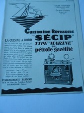 Rotisserie stove Secip La Cuisine on board advertising ADVERT 1929 original
