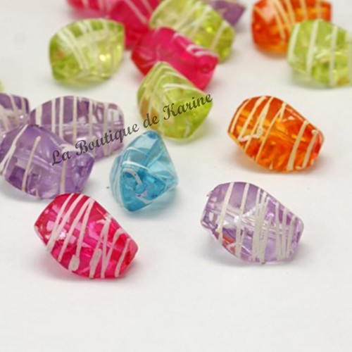 Lot perles acrylique - 15,