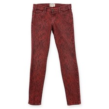 Current/Elliott Snake Print Jeans Womens 26 Ankle Skinny Paprika Red Low USA