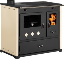 Cuisinière à bois Prometey Praktik Lux -  9.5 kW - sortie de fumée gauche