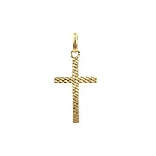 Pendentif croix 3,6 cm or jaune 18 carats 750 bijoux en or massif 18 carats c...
