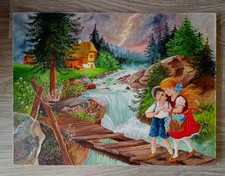 Tableau à l'huile conte