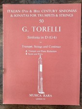 Partition trompette Giuseppe Torelli : Sinfonia en ré majeur G.4 Trompette...