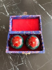 Baoding Chinese Health Balls - Cloisonne Floral Decor