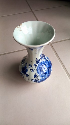 Vase poterie bleu - vase, de