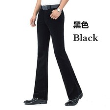 Homme Extensible Velours Côtelé Évasé Pantalon Ajusté Patte D’Éléphant