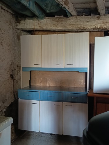 Buffet vintage formica bleu - buffet,