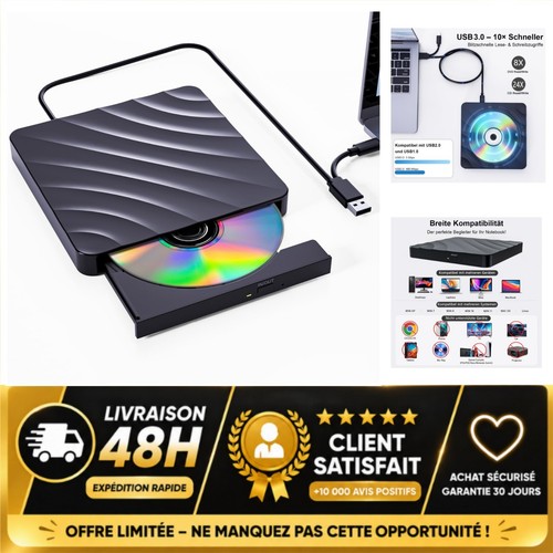 Lecteur dvd externe - dvd, usb