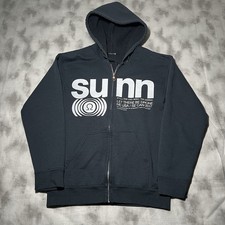 Sunn O))) Hoodie Adult Size Small Black ‘Ever Breathe A Frequency’ Zip Up