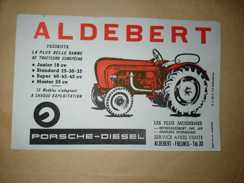 Buvard tracteur porsche diesel - tracteur,