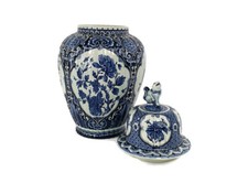 Royal Sphinx Maastricht Delft Vase Urn Marked Boch Blue White Foo Dog Large 