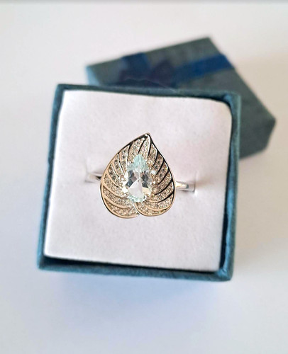 Bague aigue marine argent 925 - bague,
