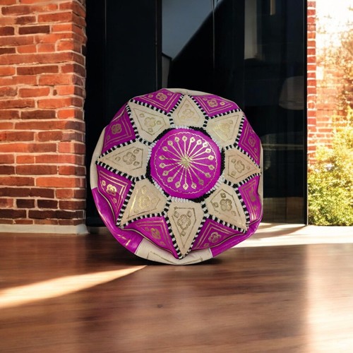 Pouf cuir marocain - en,