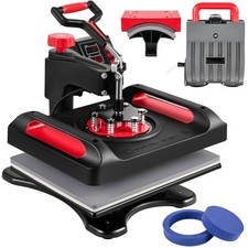 Machine Impression Textile Presse à Chaud Chaleur 5 en 1 Rouge 29x38 cm