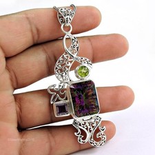 Naturalis Mystic Réel 925 Argent Sterling Cadeau De Noël Pendentif Avec Bélière