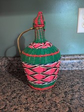 Watermelon Collector Viresa Wicker Vintage Wood Bottom Jug