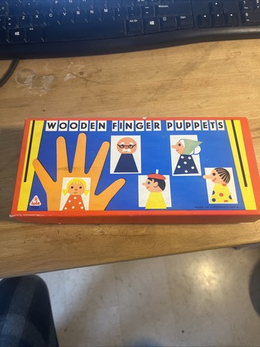 Wooden finger puppets made - finger, in