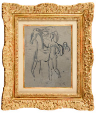 Edouard RIGHETTI (1924-2001) BELLE SCENE ANIMEE LE NU AU CHEVAL 1950 (14)