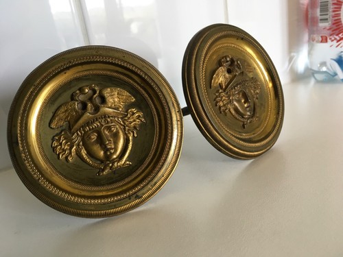 Paire embrases bronze doré - embrases,