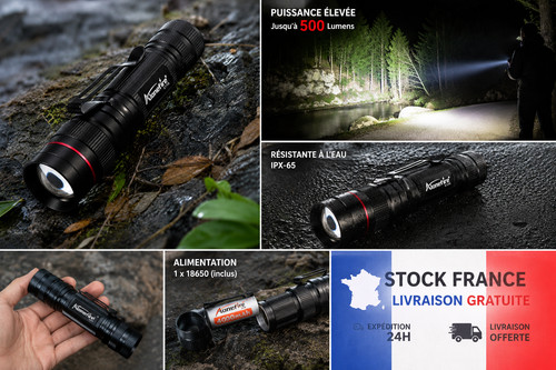 Lampe torche led rechargeable - torche,