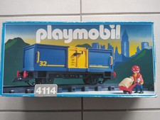 4114 PLAYMOBIL TRAIN RC / LGB :  Wagon de transport marchandise ouvert (1990)