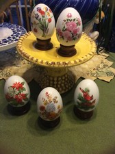 Avon Porcelain E Hoffman Egg Collection 1987 all 4 seasons