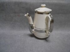 Chocolatière Cafetière Ancienne en faience  blanche et argent