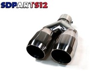 Embout Pot d'Échappement Double Sortie Rond Serrage Réglable pour BMW Audi Ford