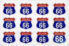 PLAQUE DECORATIVE ROUTE 66 -