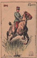Old postcard ILLUSTRATED MILITARIA CAVALRY RIDING TODAY 1904 UNIFORM SOLDIER