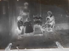 OLD CHILDREN'S TRICYCLE HORSE GLASS PHOTO PLATE
