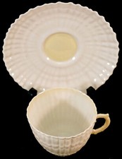 Irish Belleek Third Black Mark 1926-1946 Cob Lustre Limpet Cup & Saucers #2 
