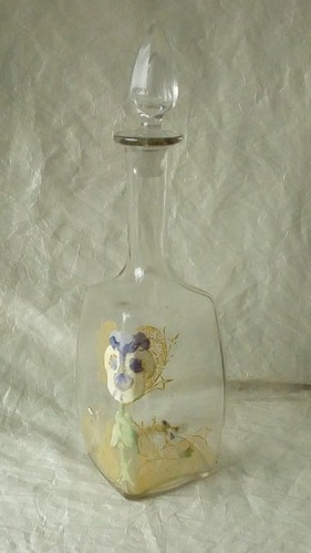 Carafe verre emaille decor - en,