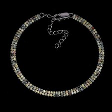 Bracelet En Argent Sterling 925 Saphir Rond Taille Diamant Bijoux 7 Pouces