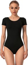 Justaucorps de Ballet Femme Gymnastique Danse Manches Courtes Body Danse Clas...