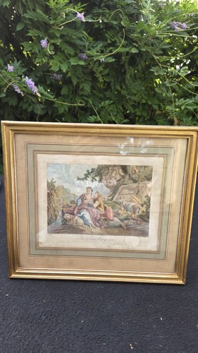 Ancienne gravure les - les, présents